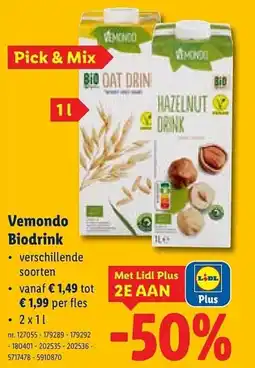 Lidl Vemondo Biodrink aanbieding