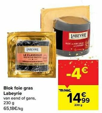 Carrefour Blok foie gras labeyrie aanbieding