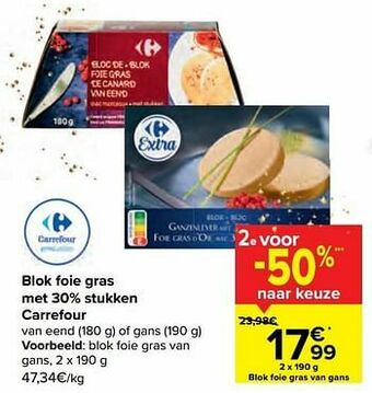 Carrefour Blok foie gras van gans aanbieding