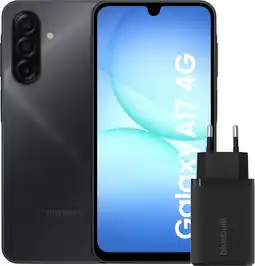 Coolblue Samsung Galaxy A17 128GB Zwart 4G + BlueBuilt Oplader met Usb C Poort 30W Zwart aanbieding