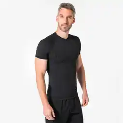 Decathlon Thermoshirt met korte mouwen volwassenen Keepdry zwart aanbieding