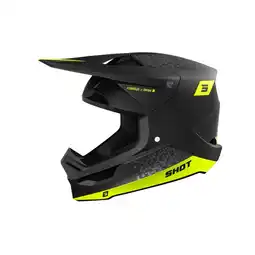Decathlon Shot Furious Fullface Helm MTB/BMX Zwart Geel Fluor Volwassenen aanbieding