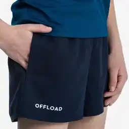 Decathlon Rugbyshort met zakken voor kinderen R100 blauw aanbieding