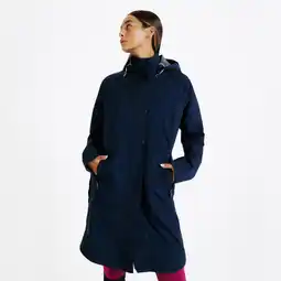 Decathlon Lange waterdichte damesjas voor paardrijden marineblauw aanbieding