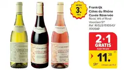 Carrefour Frankrijk Côtes du Rhône Cuvée Réservée aanbieding