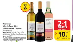 Carrefour Frankrijk Vin de Pays d’Oc L’Héritage de Carillan aanbieding