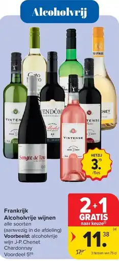 Carrefour Frankrijk Alcoholvrije wijnen aanbieding