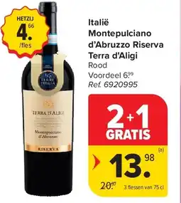 Carrefour Italië Montepulciano d’Abruzzo Riserva Terra d'Aligi aanbieding