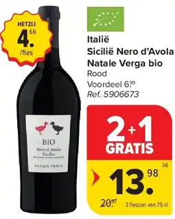 Carrefour Italië Sicilië Nero d’Avola Natale Verga bio aanbieding
