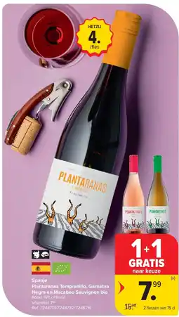 Carrefour Spanje Plantaranas Tempranillo, Garnatxa Negra en Macabeo Sauvignon bio aanbieding