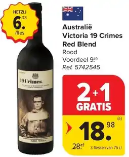 Carrefour Australië Victoria 19 Crimes Red Blend aanbieding