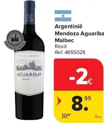 Carrefour Argentinië Mendoza Aguaribay Malbec aanbieding