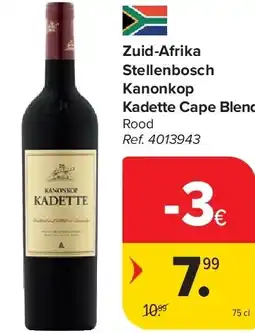 Carrefour Zuid-Afrika Stellenbosch Kanonkop Kadette Cape Blend aanbieding