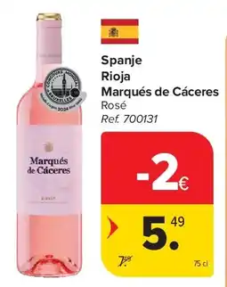Carrefour Spanje Rioja Marqués de Cáceres aanbieding