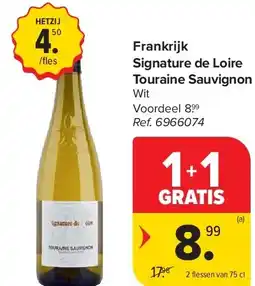 Carrefour Frankrijk Signature de Loire Touraine Sauvignon aanbieding