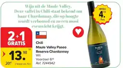 Carrefour Chili Maule Valley Paseo Reserva Chardonnay aanbieding