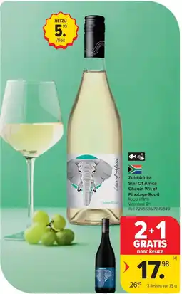 Carrefour Zuid-Afrika Star Of Africa Chenin Wit of Pinotage Rood aanbieding