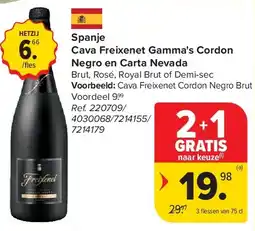 Carrefour Spanje Cava Freixenet Gamma's Cordon Negro en Carta Nevada aanbieding