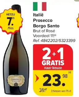 Carrefour Italië Prosecco Borgo Santo aanbieding