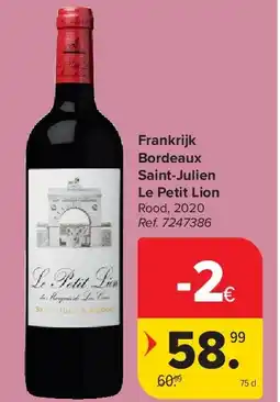 Carrefour Frankrijk Bordeaux Saint-Julien Le Petit Lion aanbieding