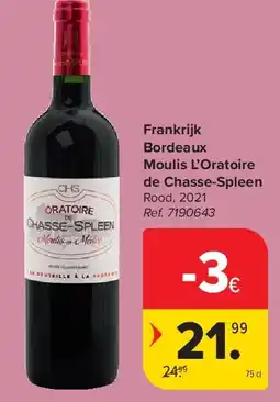Carrefour Frankrijk Bordeaux Moulis L’Oratoire de Chasse-Spleen aanbieding