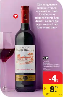 Carrefour Frankrijk Bordeaux Saint-Émilion Grand Cru Château Grand Rivallon aanbieding