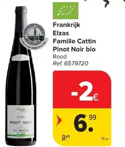 Carrefour Frankrijk Elzas Famille Cattin Pinot Noir bio aanbieding