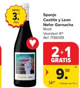 Carrefour Spanje Castilla y Leon Nefer Garnacha aanbieding