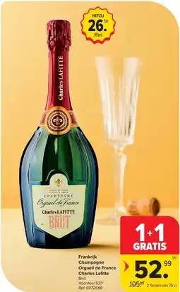 Carrefour Frankrijk Champagne Orgueil de France Charles Lafi tte aanbieding
