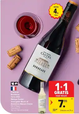 Carrefour Frankrijk Bordeaux Terra Vitis Maison Castel Sauvignon Blanc of Bordeaux Maison Castel aanbieding