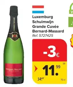 Carrefour Luxemburg Schuimwijn Grande Cuvée Bernard-Massard aanbieding