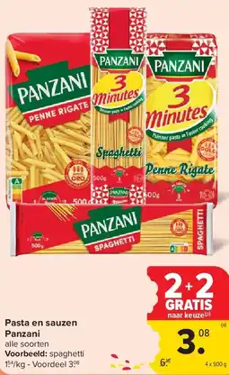 Carrefour Pasta en sauzen Panzani aanbieding