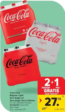 Carrefour Coca-Cola Regular, Light, Zero Sugar en Zero Sugar Zero Ca eine aanbieding