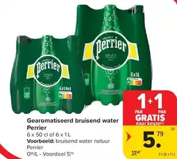 Carrefour Gearomatiseerd bruisend water Perrier aanbieding