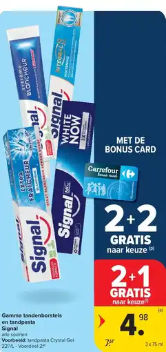 Carrefour Gamma tandenborstels en tandpasta Signal aanbieding