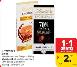 Carrefour Chocolade Lindt aanbieding