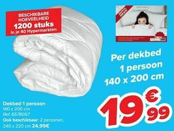 Carrefour Dekbed 1 persoon aanbieding
