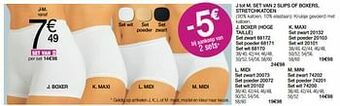 Damart Set van 2 slips of boxers stretchkatoen mini aanbieding