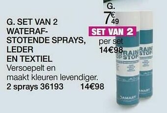 Damart Set van 2 waterafstotende sprays leder en textiel aanbieding