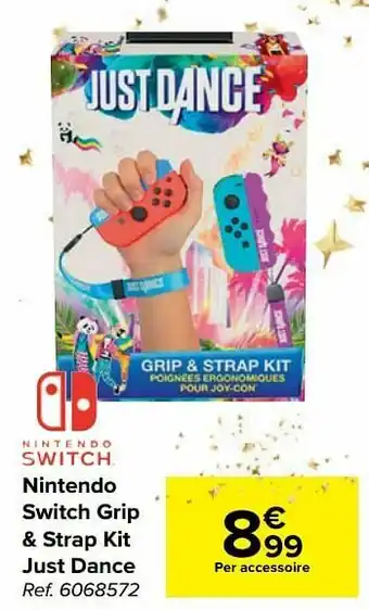 Carrefour Nintendo switch grip + strap kit just dance aanbieding