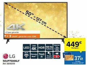 Carrefour Lg 50up75006lf aanbieding