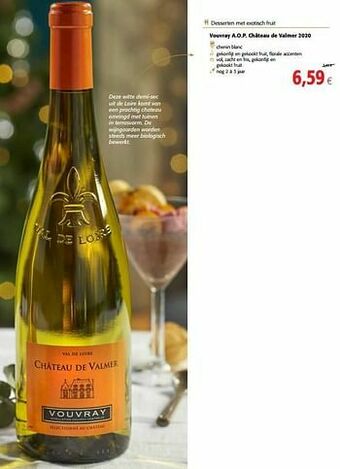 Colruyt Vouvray a.o.p. château de valmer 2020 aanbieding