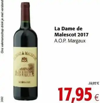 Colruyt La dame de malescot 2017 a.o.p. margaux aanbieding