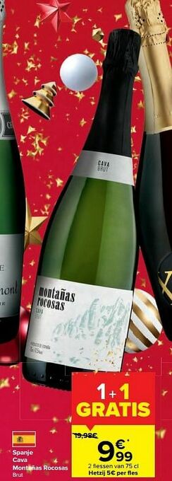 Carrefour Spanje cava montañas rocosas brut aanbieding