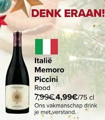 Carrefour Italië memoro piccini rood aanbieding
