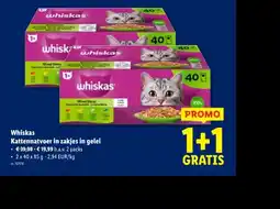 Lidl Whiskas Kattennatvoer in zakjes in gelei aanbieding