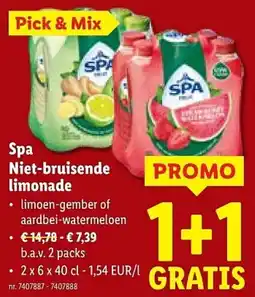 Lidl Spa Niet-bruisende limonade aanbieding