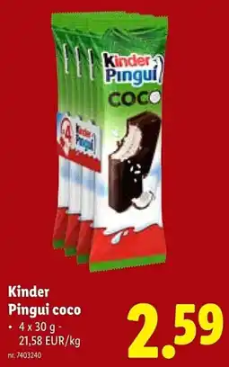 Lidl Kinder Pingui coco aanbieding