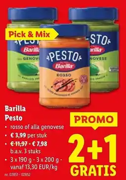 Lidl Barilla Pesto aanbieding