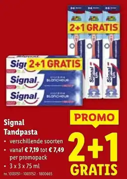 Lidl Signal Tandpasta aanbieding